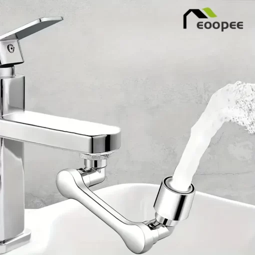 1080° Universal Rotation Faucet Washbasin Robot Arm Tap Dual Mode Sprayer Head Bathroom Sink Splash-proof Swivel Faucet