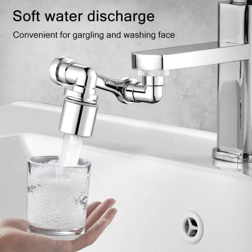 1080° Universal Rotation Faucet Washbasin Robot Arm Tap Dual Mode Sprayer Head Bathroom Sink Splash-proof Swivel Faucet - Image 5