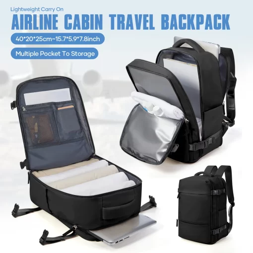 Ryanair 40x20x25 Travel Backpack for Women Men Carry On Hand Luggage
