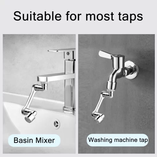 1080° Universal Rotation Faucet Washbasin Robot Arm Tap Dual Mode Sprayer Head Bathroom Sink Splash-proof Swivel Faucet - Image 4