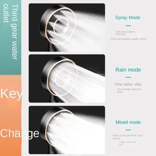 Xiaomi High Pressure Shower Head With Stop Button 3 Modes Adjustable Water Saving Spray Nozzle One Key Stop Bathroom Accessories - Image 5