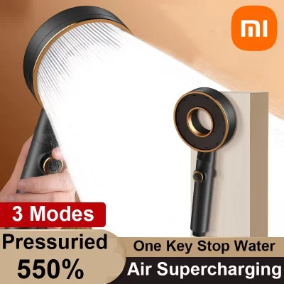Xiaomi High Pressure Shower Head With Stop Button 3 Modes Adjustable Water Saving Spray Nozzle One Key Stop Bathroom Accessories