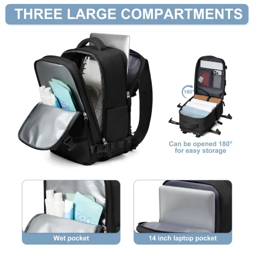 Ryanair 40x20x25 Travel Backpack for Women Men Carry On Hand Luggage - Image 2