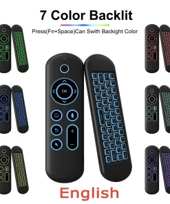 Air Mouse Remote Control Wireless Backlit Mini Keyboard Dual Mode BT5.2 7 Color Backlight For Android Smart TV Box PC