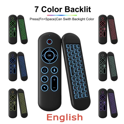 Air Mouse Remote Control Wireless Backlit Mini Keyboard Dual Mode BT5.2 7 Color Backlight For Android Smart TV Box PC