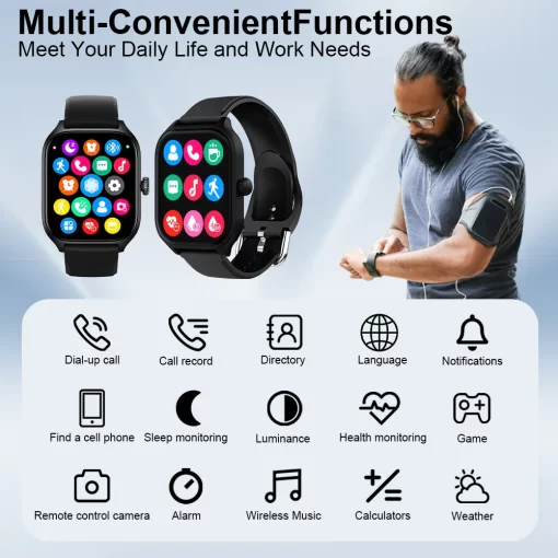 LAXASFIT H9 and H6 Smartwatch Dial to Answer Calls Calorie Tracking Heart Rate Blood Oxygen Monitoring Bluetooth Smart Watch - Image 6