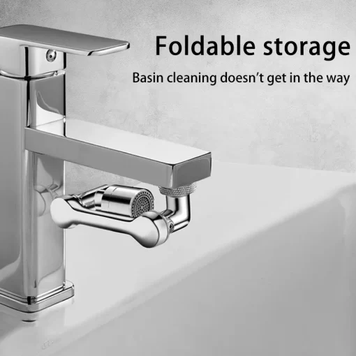 1080° Universal Rotation Faucet Washbasin Robot Arm Tap Dual Mode Sprayer Head Bathroom Sink Splash-proof Swivel Faucet - Image 3
